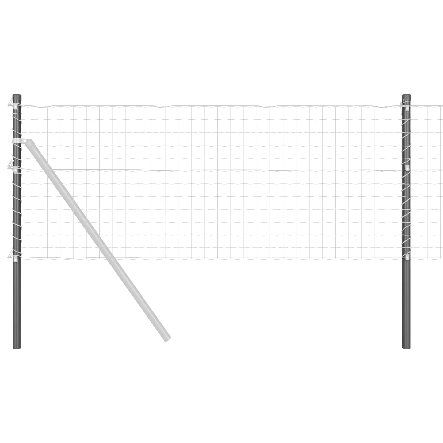 Vidaxl afrasteringspaal 2 pcs grijs 120 cm poedergecoat staal