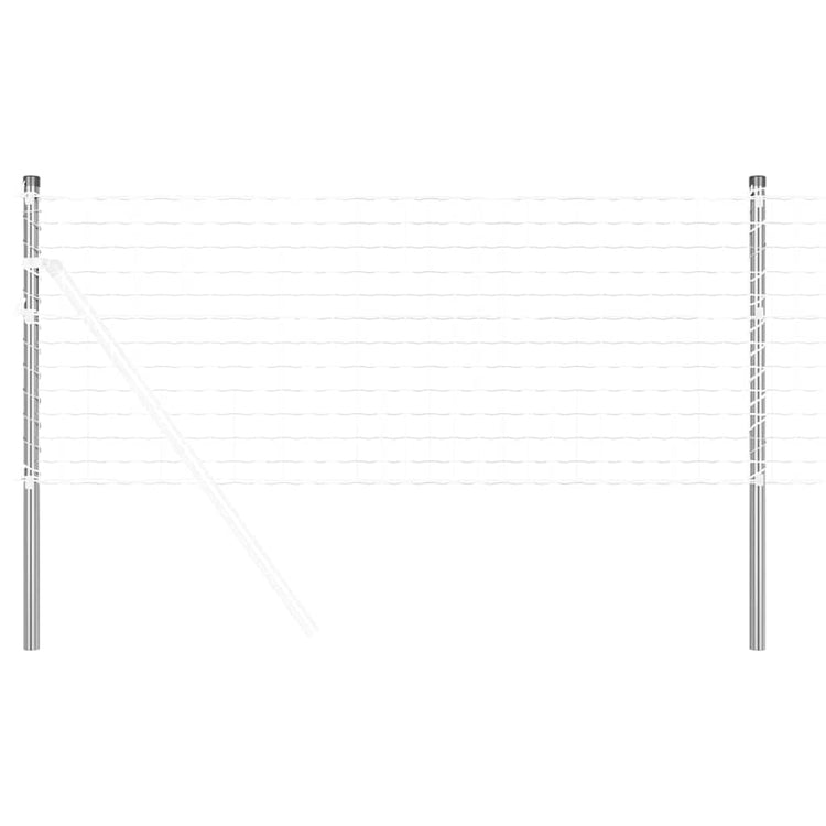 Vidaxl hekpaal 2 st zilver 90 cm poedergecoat staal