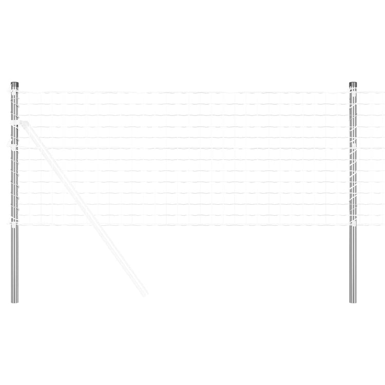 Vidaxl hekpaal 2 st zilver 120 cm poedergecoat staal