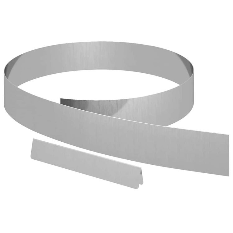Vidaxl tuinrand 450 x 10 cm gegalvaniseerd staal zilver
