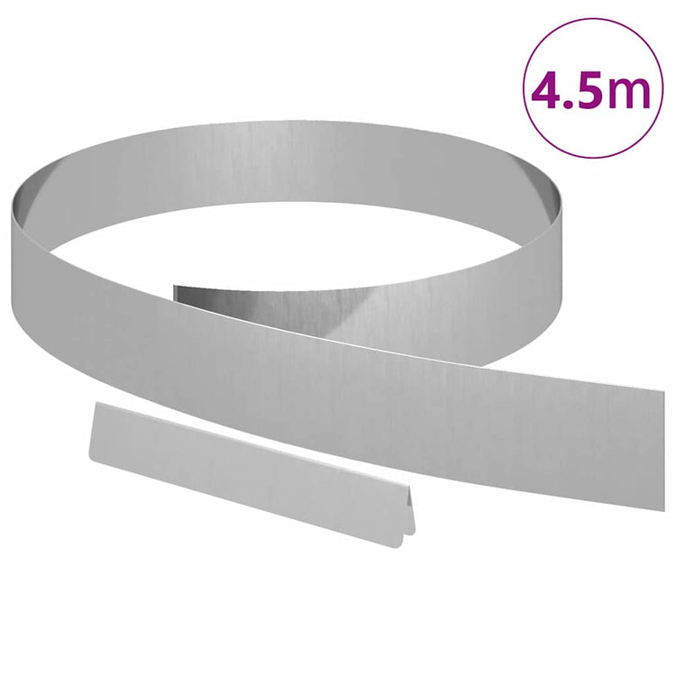 Vidaxl tuinrand 450 x 10 cm gegalvaniseerd staal zilver