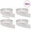 Vidaxl tuinrand 4 pcs zilver 450 x 0.05 x 15 cm roestvrij staal