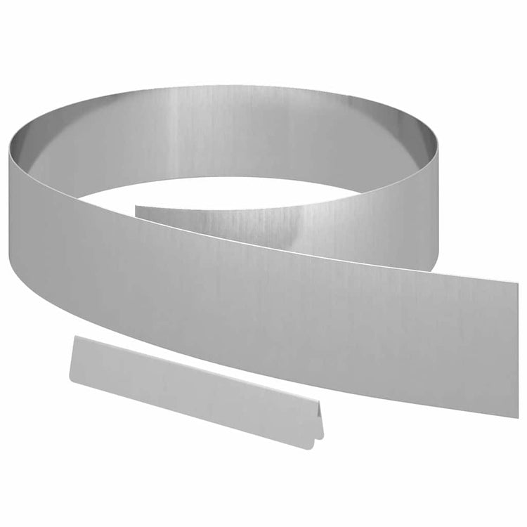 Vidaxl tuinrand 4 st 450 x 15 cm gegalvaniseerd staal zilver
