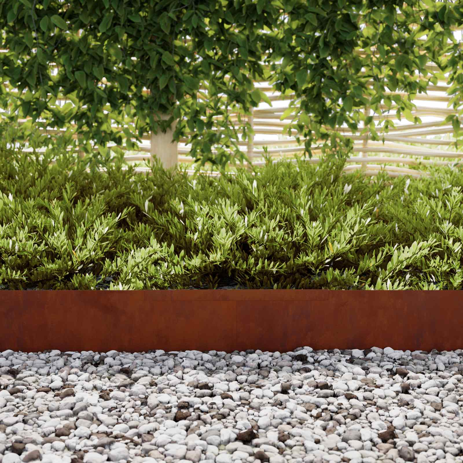 Vidaxl tuinrand roestig 450 x 0.05 x 15 cm cortenstaal