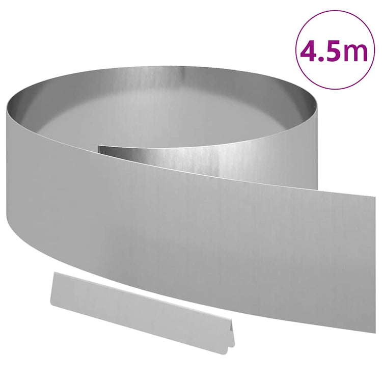 Vidaxl tuinrand 450 x 20 cm gegalvaniseerd staal zilver