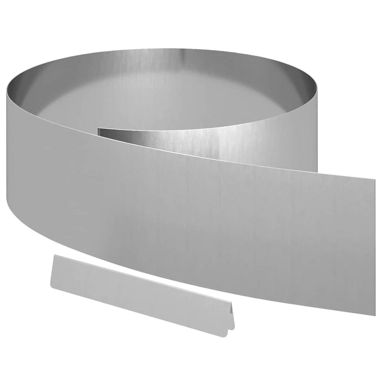 Vidaxl tuinrand 4 st 450 x 20 cm gegalvaniseerd staal zilver