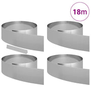 Vidaxl tuinrand 4 st 450 x 20 cm gegalvaniseerd staal zilver - afbeelding 3