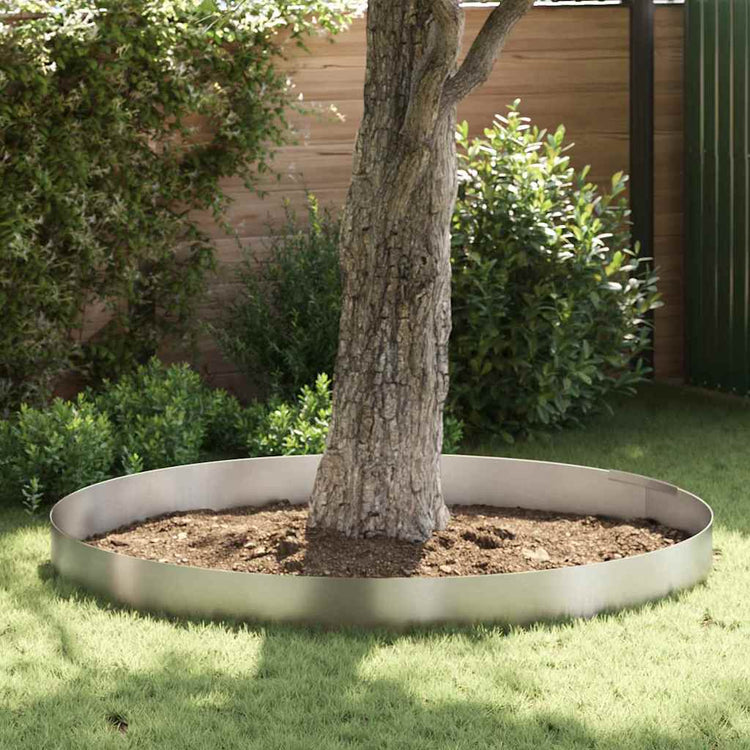 Vidaxl tuinrand 450 x 25 cm roestvrij staal zilver