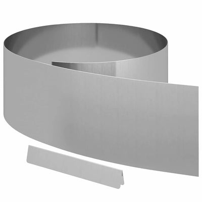 Vidaxl tuinrand 450 x 25 cm gegalvaniseerd staal zilver