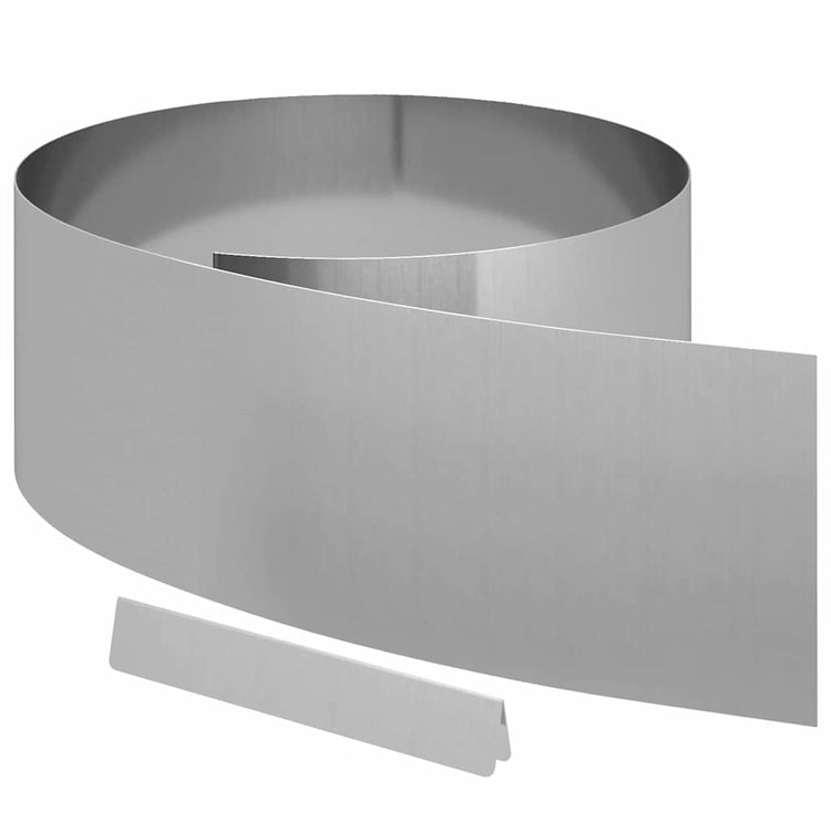 Vidaxl tuinrand 450 x 25 cm gegalvaniseerd staal zilver