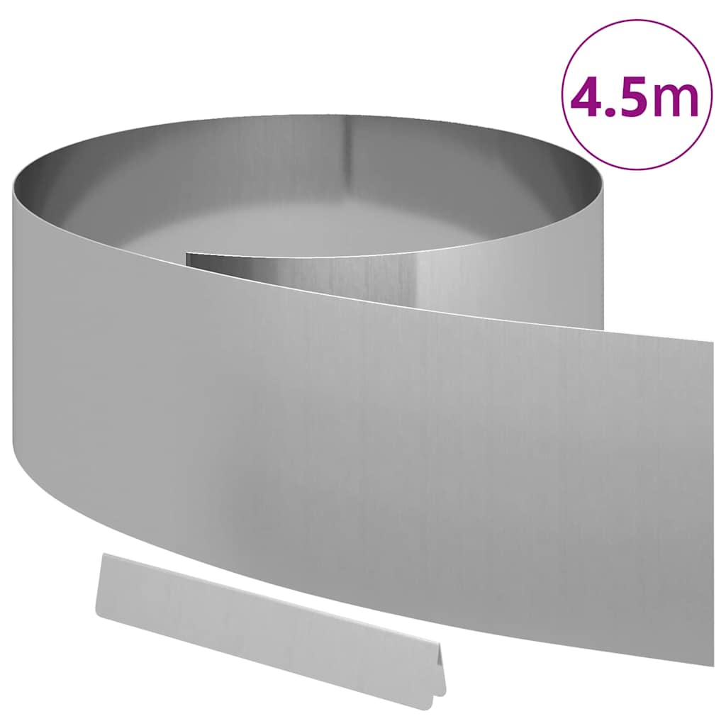 Vidaxl tuinrand 450 x 25 cm gegalvaniseerd staal zilver