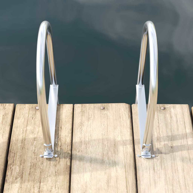 Vidaxl 5-treden haventrap zilver 45 ×11,5 ×190 cm aluminium