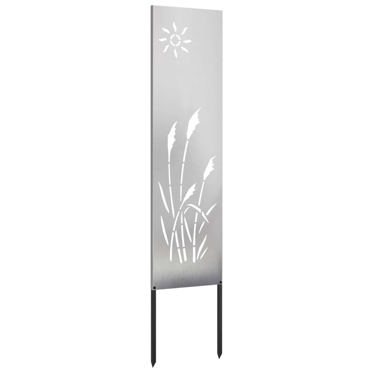 Vidaxl tuin privacy screen fretwerk zilver 32 x 140 cm roestvrij staal
