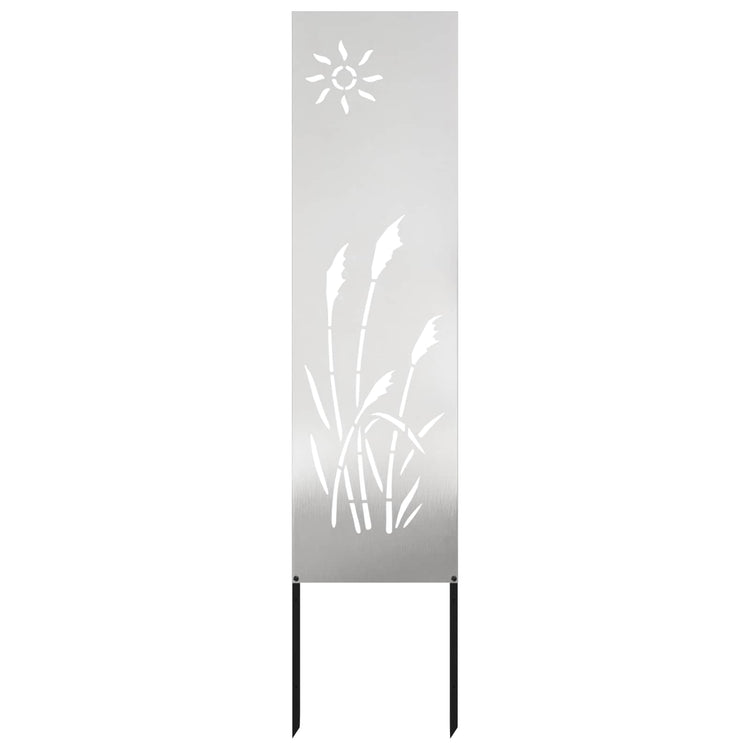 Vidaxl tuin privacy screen fretwerk zilver 32 x 140 cm roestvrij staal