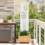 Vidaxl tuin privacy screen fretwerk wit 32 x 140 cm koudgewalst staal - afbeelding 1