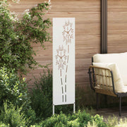 Vidaxl tuin privacy screen fretwerk wit 32 x 140 cm koudgewalst staal - afbeelding 3