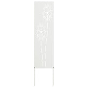 Vidaxl tuin privacy screen fretwerk wit 32 x 140 cm koudgewalst staal - afbeelding 2