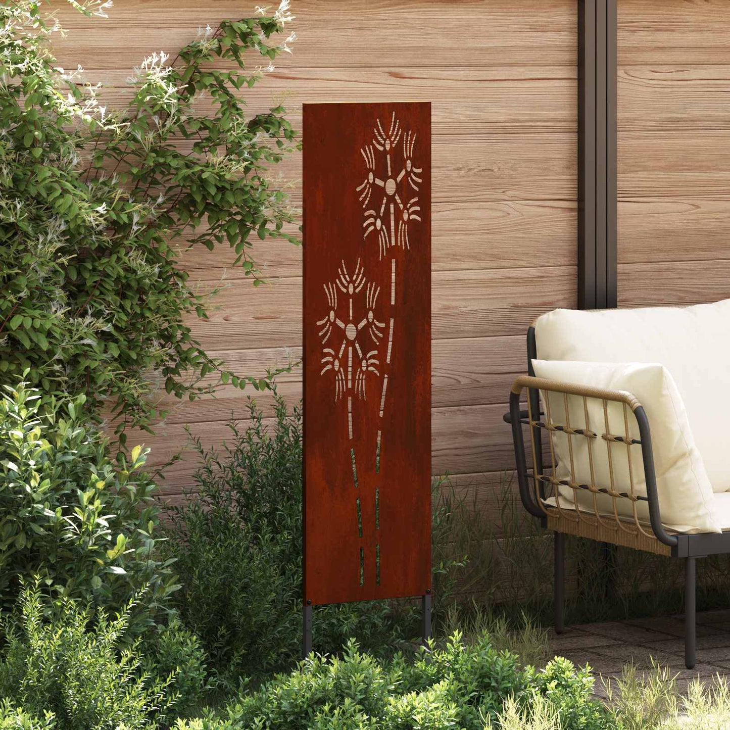 Vidaxl tuin privacy screen fretwerk roestig 32 x 140 cm cortenstaal