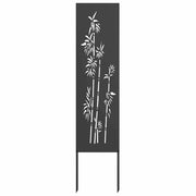 Vidaxl tuin privacy screen bloemen zwart 32 x 140 cm koudgewalst staal - afbeelding 2