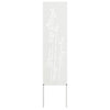 Vidaxl tuin privacy screen bloemen wit 32 x 140 cm koudgewalst staal