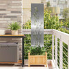 Vidaxl tuin privacy screen bloemen zilver 32 x 140 cm roestvrij staal