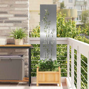 Vidaxl tuin privacy screen bloemen zilver 32 x 140 cm roestvrij staal - afbeelding 1