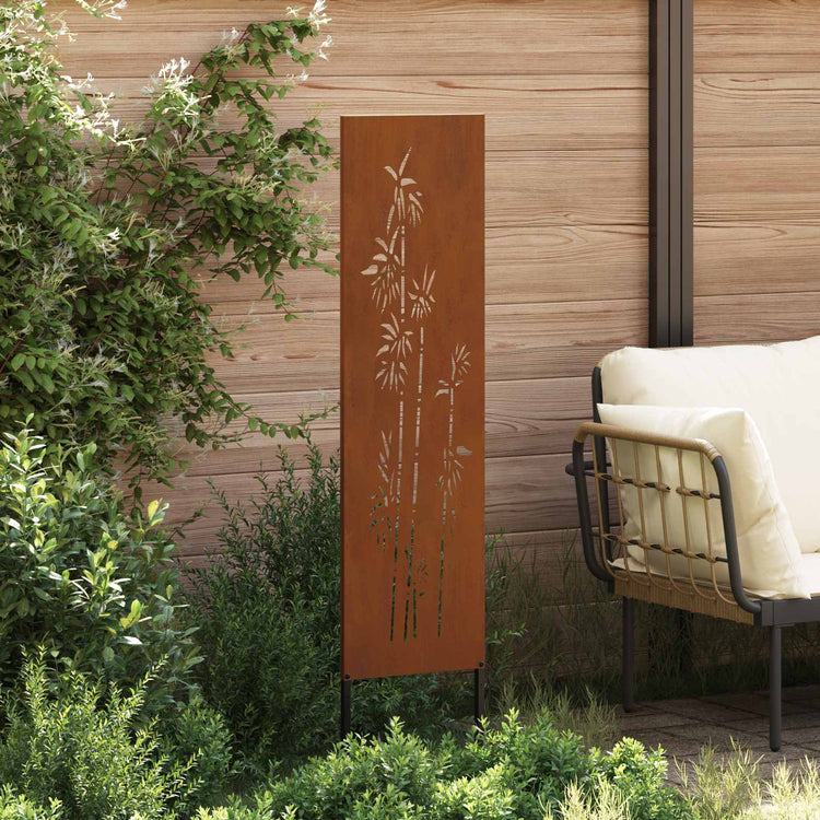Vidaxl tuin privacy screen bloemen roestig 32 x 140 cm weervast staal
