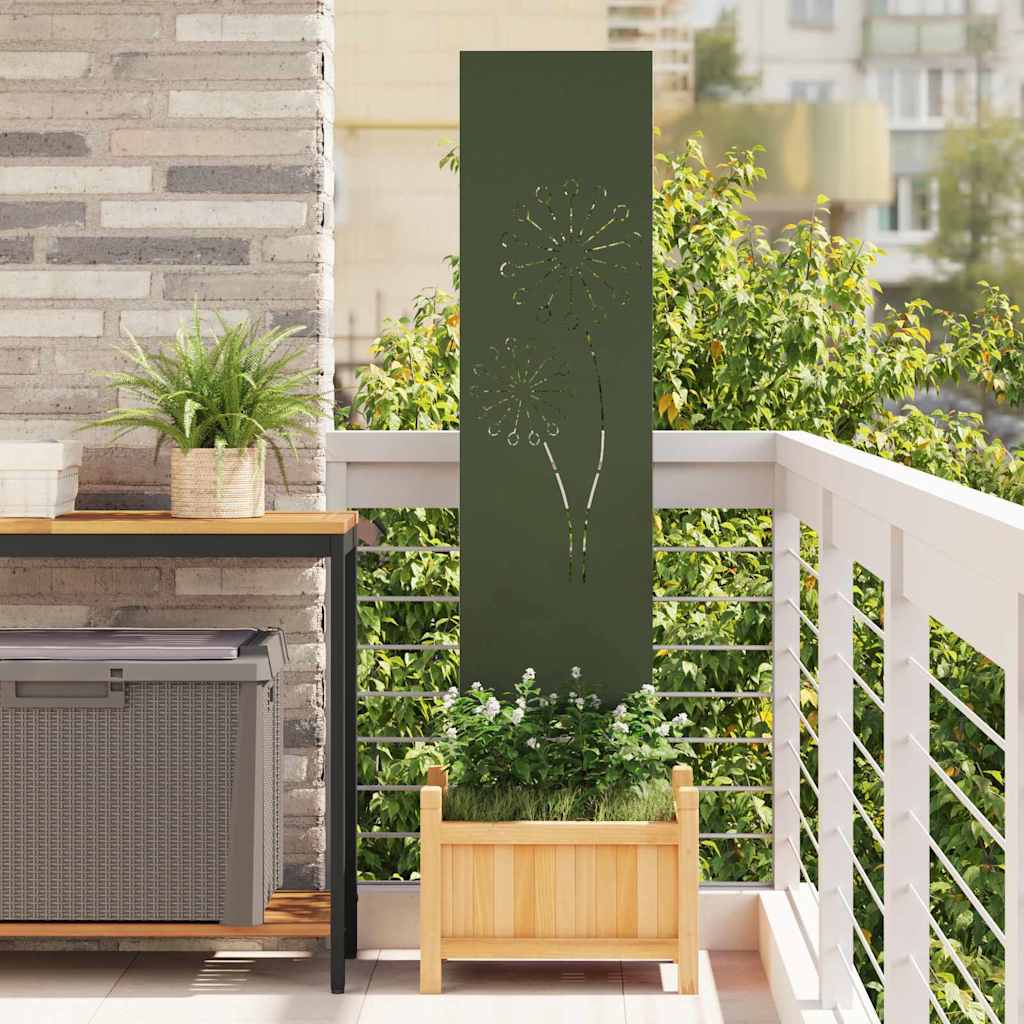 Vidaxl tuin privacy screen olijfgroen 32 x 140 cm koudgewalst staal