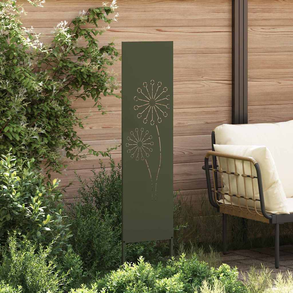 Vidaxl tuin privacy screen olijfgroen 32 x 140 cm koudgewalst staal