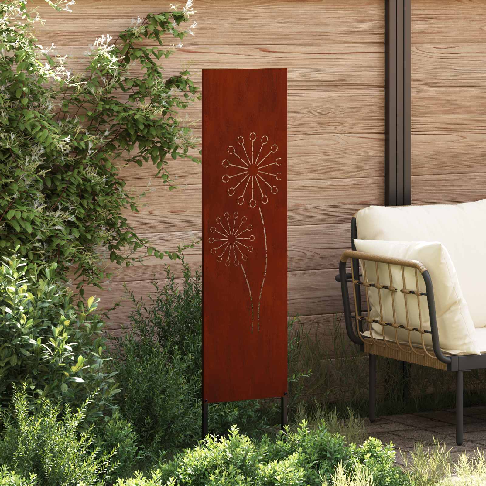 Vidaxl tuin privacy screen fretwerk roestig 32 x 140 cm cortenstaal