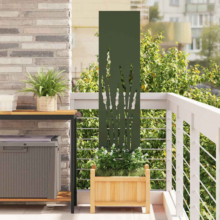 Vidaxl tuin privacy screen olijfgroen 32 x 140 cm koudgewalst staal