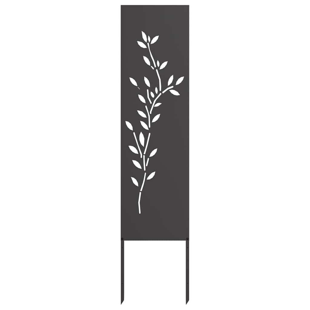 Vidaxl tuin privacy screen bloemen zwart 32 x 140 cm koudgewalst staal