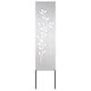 Vidaxl tuin privacy screen bloemen zilver 32 x 140 cm roestvrij staal
