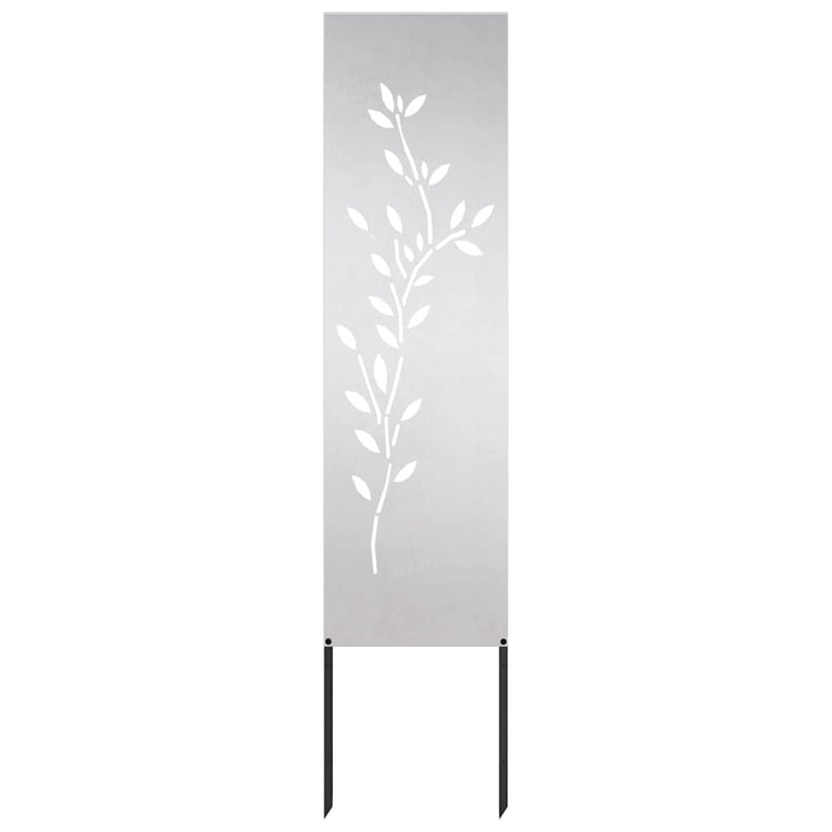 Vidaxl tuin privacy screen bloemen zilver 32 x 140 cm roestvrij staal