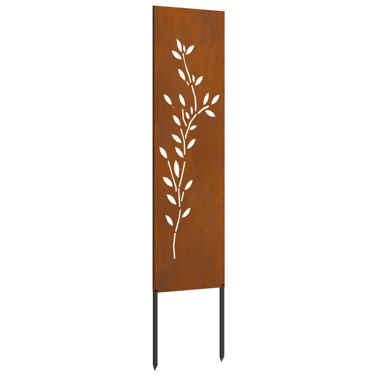 Vidaxl tuin privacy screen bloemen roestig 32 x 140 cm cortenstaal