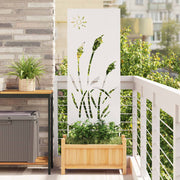 Vidaxl tuin privacy screen fretwerk wit 50 x 140 cm koudgewalst staal - afbeelding 1