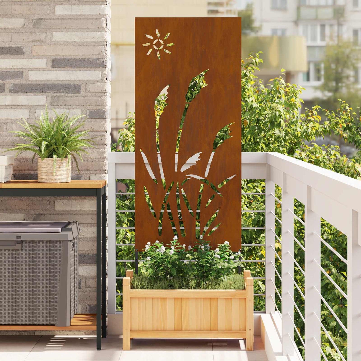 Vidaxl tuin privacy screen fretwerk roestig 50 x 140 cm weervast staal
