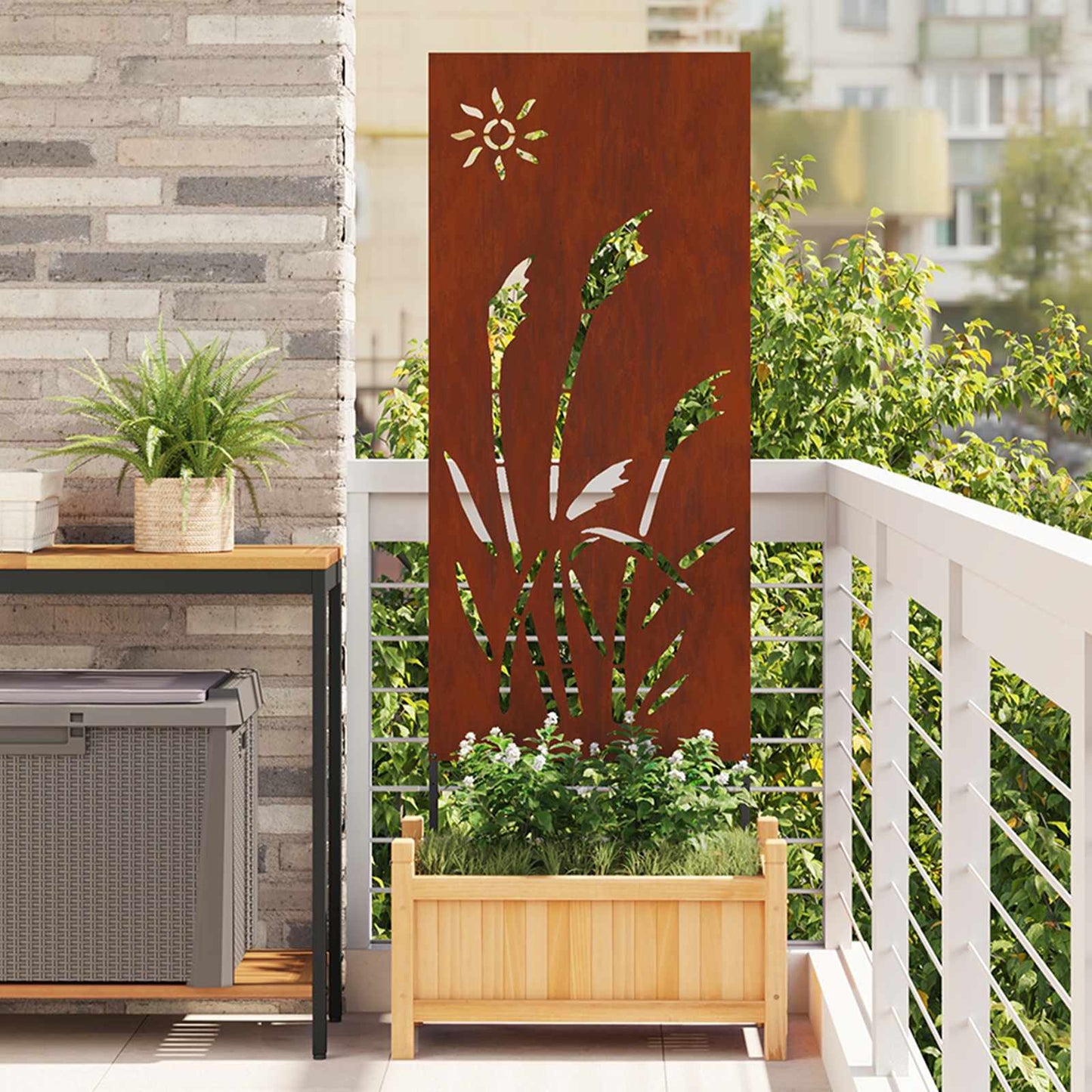 Vidaxl tuin privacy screen fretwerk roestig 50 x 140 cm cortenstaal