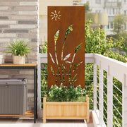 Vidaxl tuin privacy screen fretwerk roestig 50 x 140 cm weervast staal - afbeelding 1