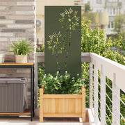 Vidaxl tuin privacy screen olijfgroen 50 x 140 cm koudgewalst staal - afbeelding 1