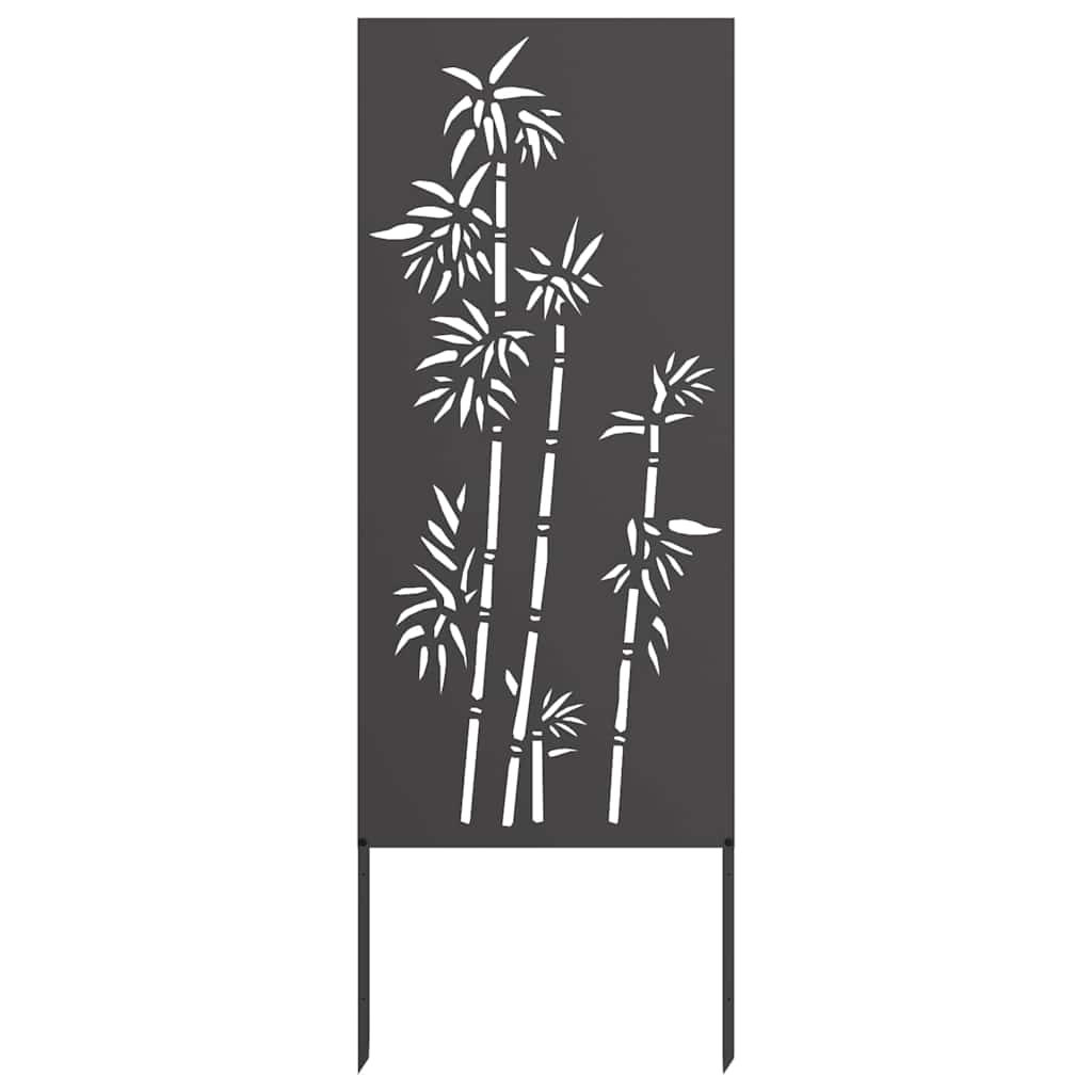 Vidaxl tuin privacy screen bloemen zwart 50 x 140 cm koudgewalst staal
