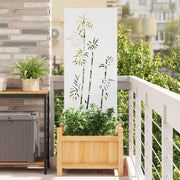 Vidaxl tuin privacy screen bloemen wit 50 x 140 cm koudgewalst staal - afbeelding 1