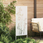 Vidaxl tuin privacy screen bloemen wit 50 x 140 cm koudgewalst staal - afbeelding 3