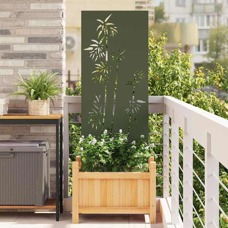 Vidaxl tuin privacy screen olijfgroen 50 x 140 cm koudgewalst staal