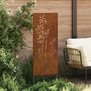 Vidaxl tuin privacy screen bloemen roestig 50 x 140 cm weervast staal - afbeelding 3