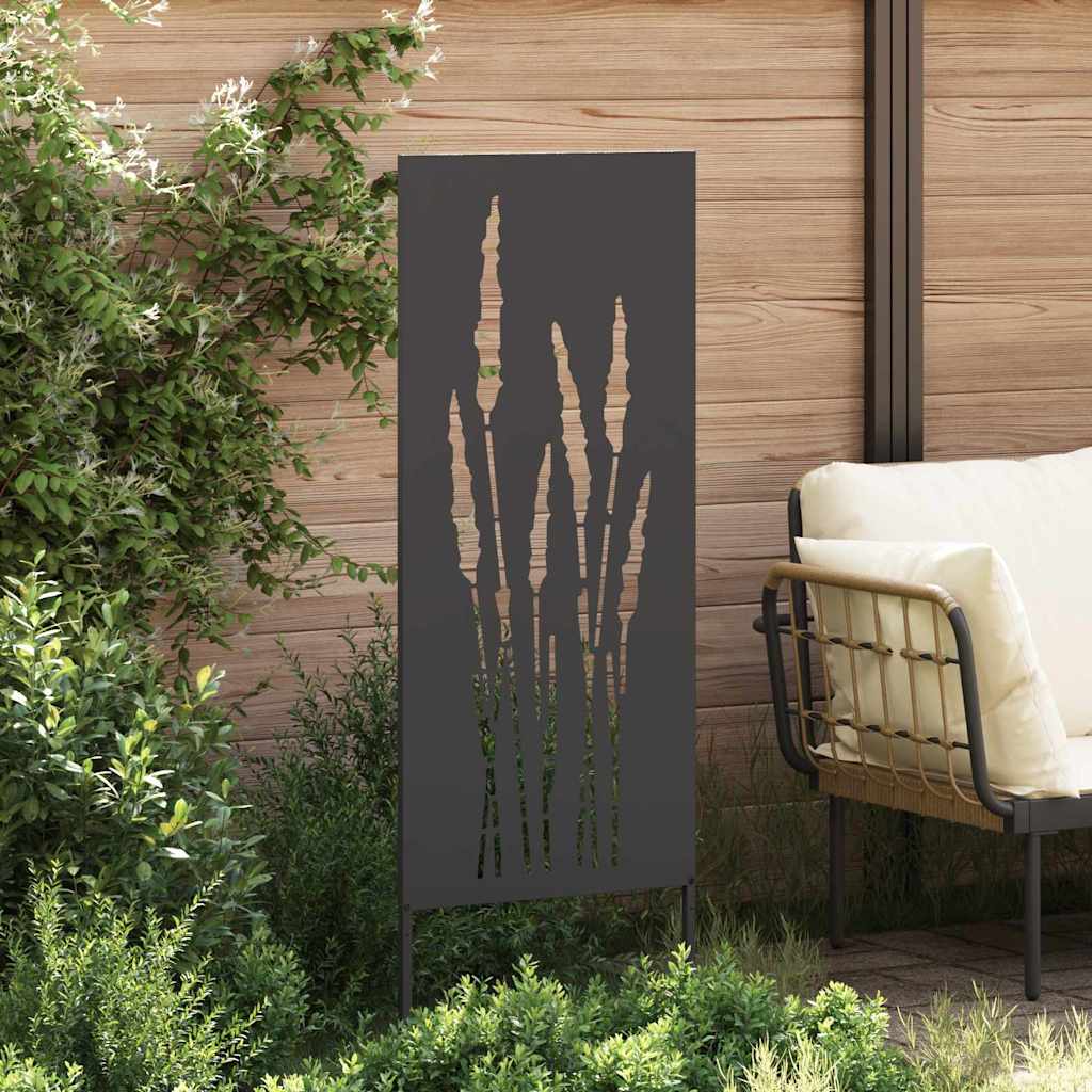 Vidaxl tuin privacy screen bloemen zwart 50 x 140 cm koudgewalst staal