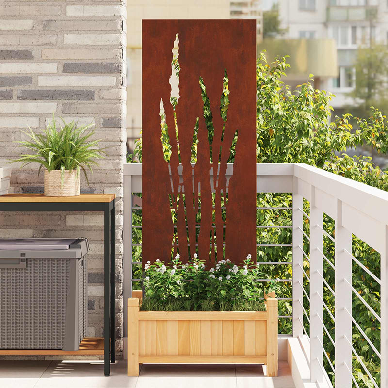 Vidaxl tuin privacy screen bloemen roestig 50 x 140 cm cortenstaal
