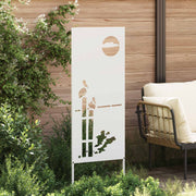 Vidaxl tuin privacy screen fretwerk wit 50 x 140 cm koudgewalst staal - afbeelding 3