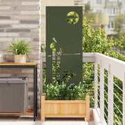 Vidaxl tuin privacy screen olijfgroen 50 x 140 cm koudgewalst staal - afbeelding 1