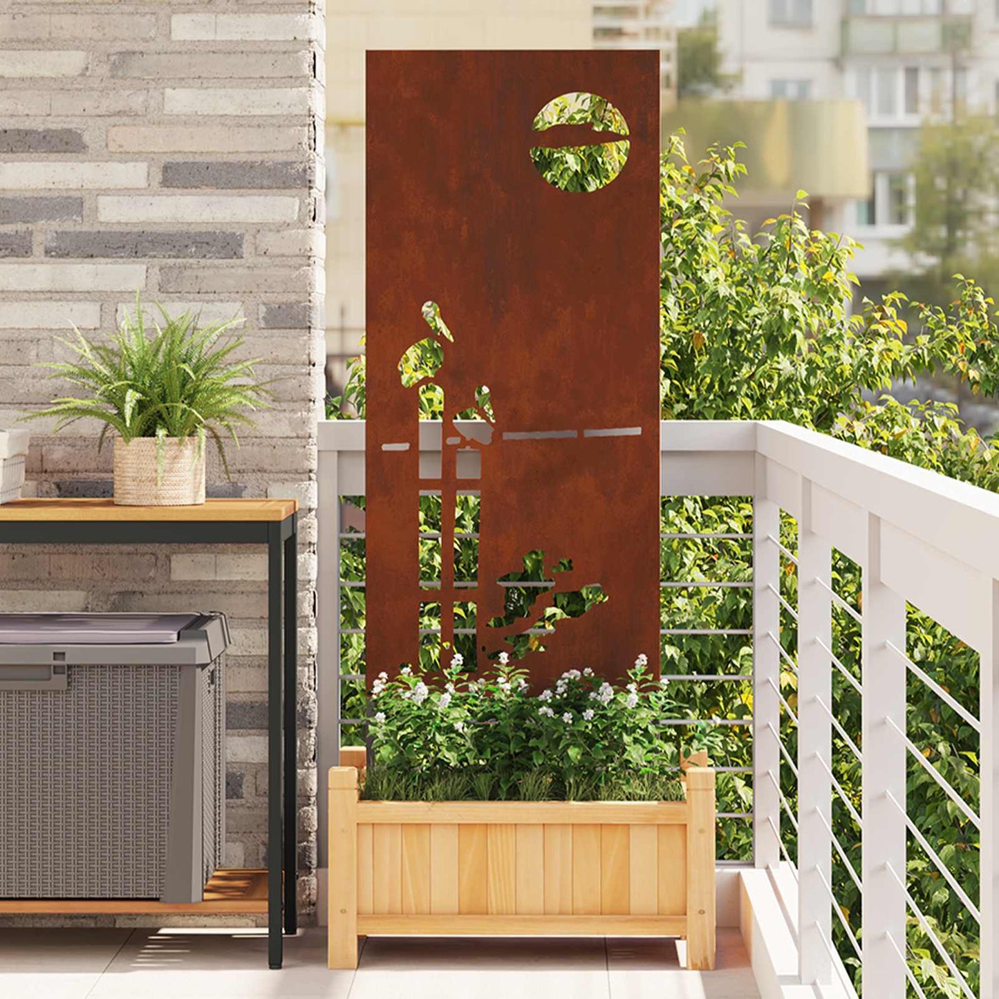 Vidaxl tuin privacy screen fretwerk roestig 50 x 140 cm cortenstaal